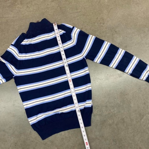 Arnold Palmer Pima Cotton Striped Quarter Zip Pullover Golf Sweater Men's S - Picture 5 of 7